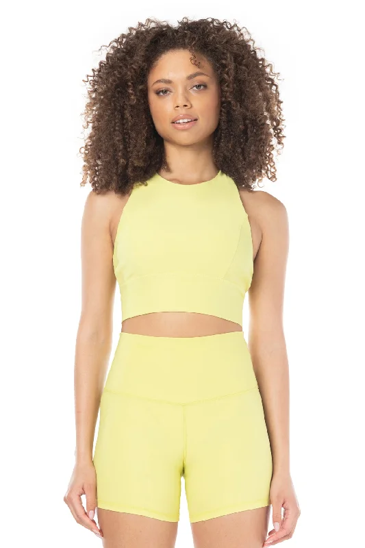 Yoga Bar with Raw Agave -Harbor Cross Back Ribbed Bra Top