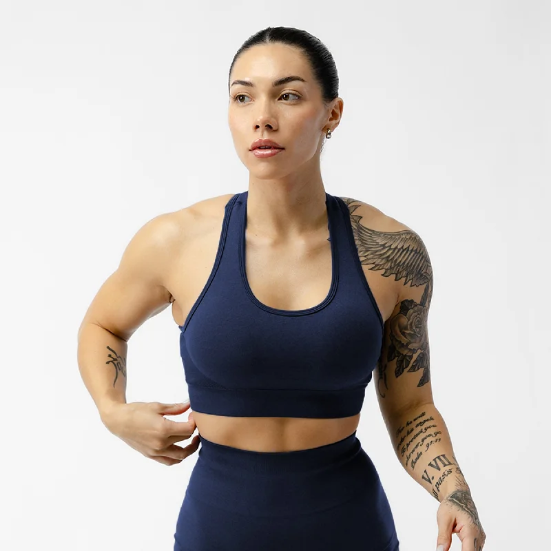 Yoga Bar for Outdoor Activities -Heritage Bra - Cobalt