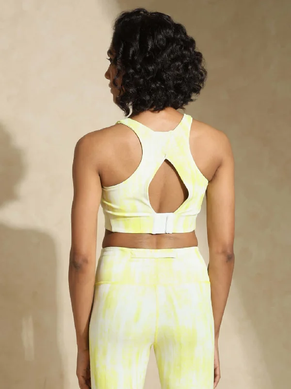 Yoga Bars with Organic Protein -High Impact Action Bra With Clasp Lemon Grunge