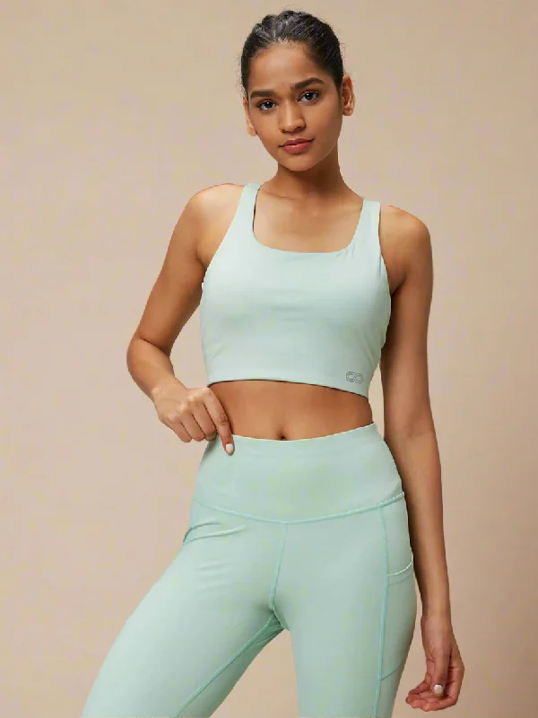 Yoga Bar with Ginger and Honey -High Impact Action Bra With Clasp Pastel Jade