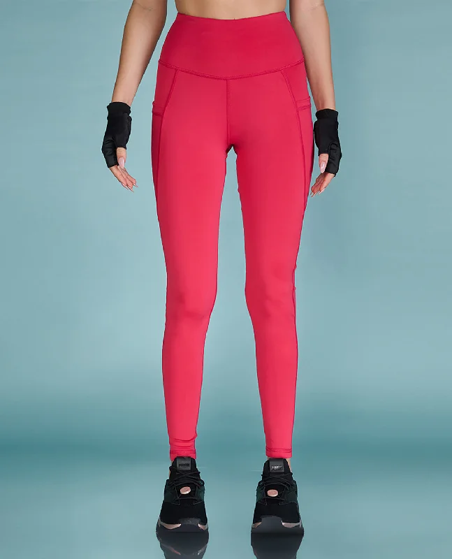 Yoga Bar for Performance Recovery -High Waisted Hot Pink Leggings