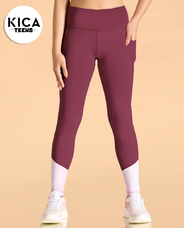 Gluten-Free Yoga Bars -High Waisted Colourblock Stretchable Leggings For Girls