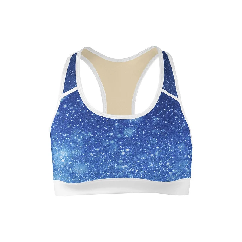 Yoga Bar with Peaches -Ice Blue Sports Bra