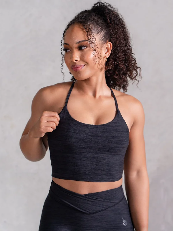 Yoga Bar with Almonds and Cacao -Icon Tank Bra - Black Marl