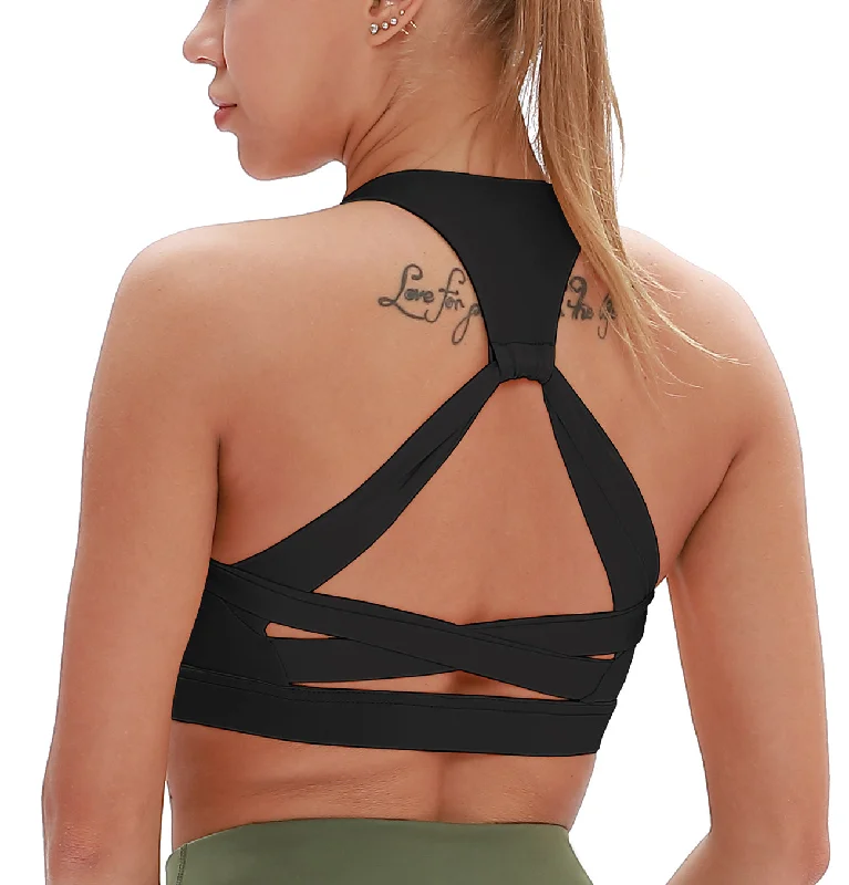 Yoga Bars with No Added Sugars -B36 icyzone Workout Sports Bras for Women - Fitness Athletic Exercise Running Bra, Activewear Yoga Tops