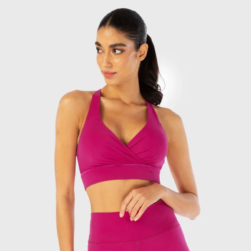 Yoga Bar with Beets and Ginger -Infinity Adjustable Wrap Bra - Festive Fuchsia