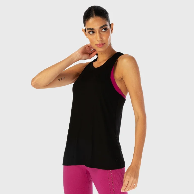 Protein Yoga Bar with Whole Nuts -Infinity Longline Workout Tank - Black