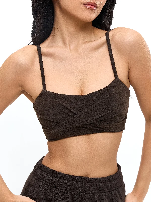 Yoga Bar with Adaptogens for Stress Management -Ivy Wrap Sports Bra - Cold Brew