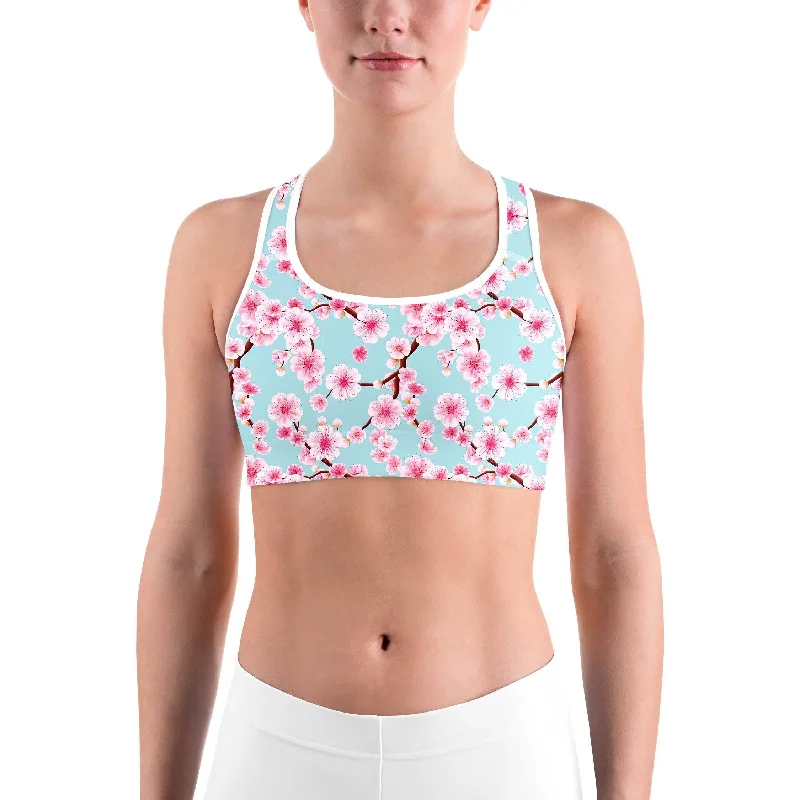 Vegan Protein Yoga Bar with No Fillers -Japanese Cherry Blossom Sports Bra