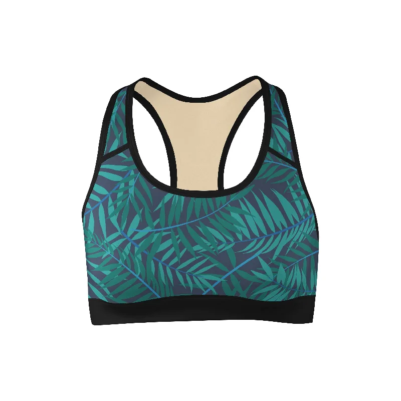Yoga Bar with Coconut -Jungle Palms Sports Bra