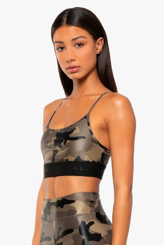 Yoga Bar with Beets -Koral Activewear Sweeper Sports Bra - Camo