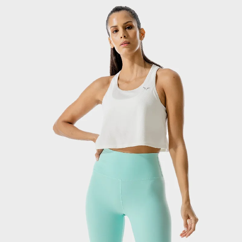 Best Protein Yoga Bars for Post-Workout -LAB360° Crop Tank - Whisper White
