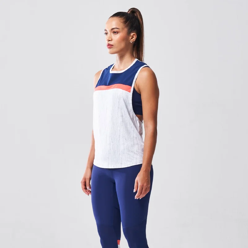 Yoga Bar for Improved Wellness -LAB360° Impact Tank - White Snakeskin