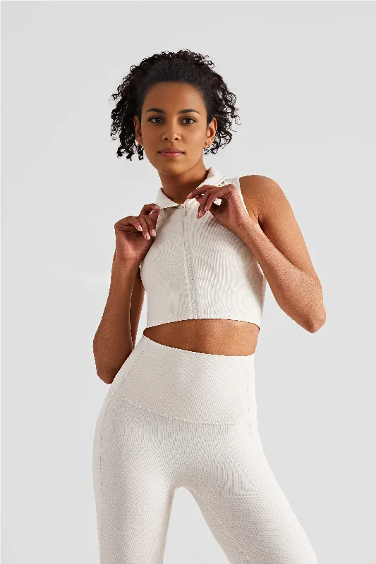 Yoga Bar for Post-Exercise Nutrition -Lapel Zipper Bra Tank