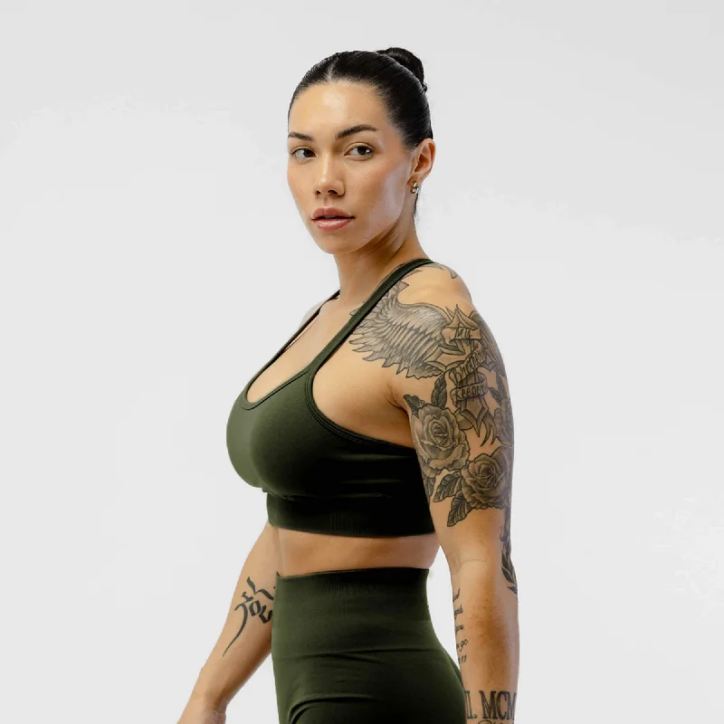 Yoga Bar with Raw Ingredients -Legacy Bra - Ranger Green