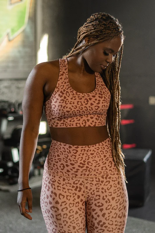 Raw Vegan Yoga Bars with Superfoods -Leopard Latte Performance Bra