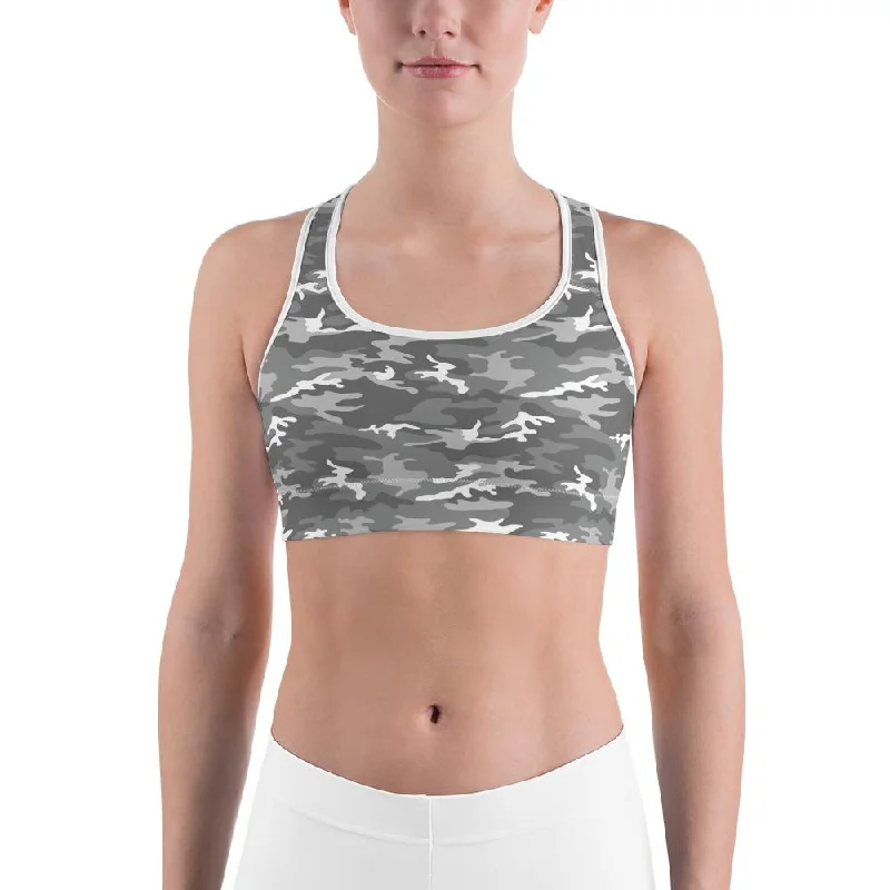 Yoga Bar with Healthy Fats -Light Grey Camo Sports Bra