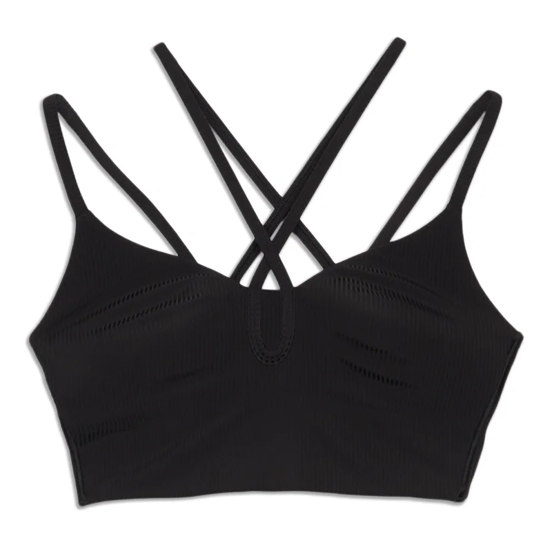 Yoga Bar with Natural Sweeteners -Like A Cloud Strappy Longline Ribbed Bra - Resale
