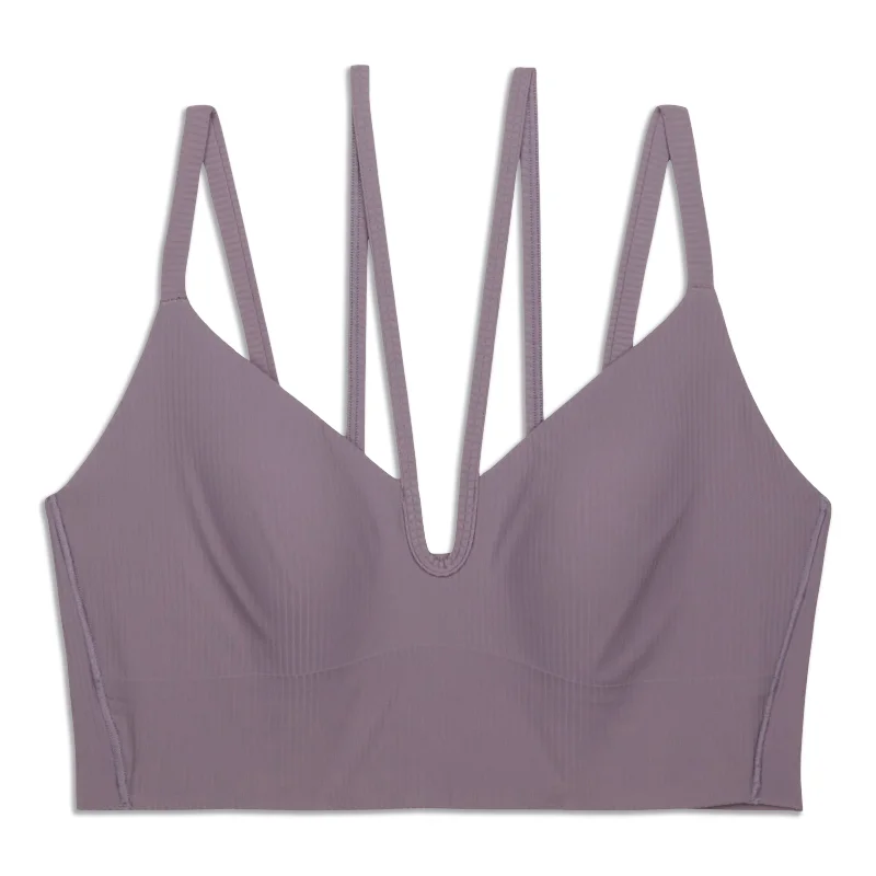 Protein Yoga Bar with Cacao -Like A Cloud Strappy Longline Ribbed Bra - Resale