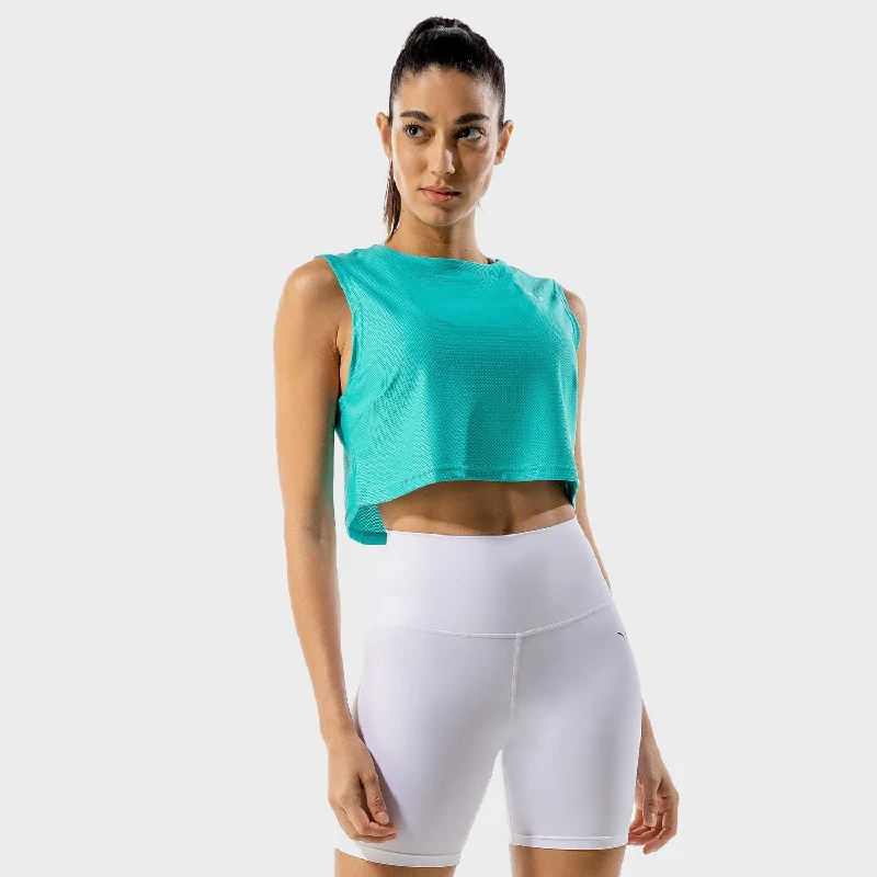 Yoga Bars with Energy-Boosting Ingredients -Limitless Crop Top - Aqua