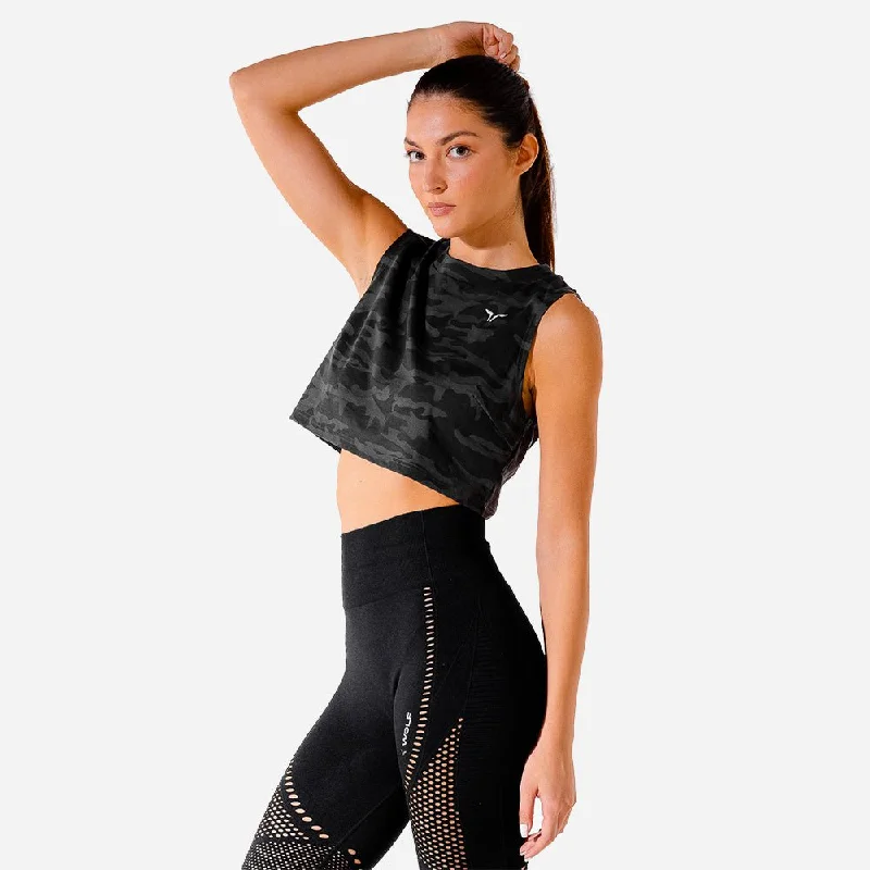 Low-Calorie Yoga Bars -Limitless Crop Top - Camo