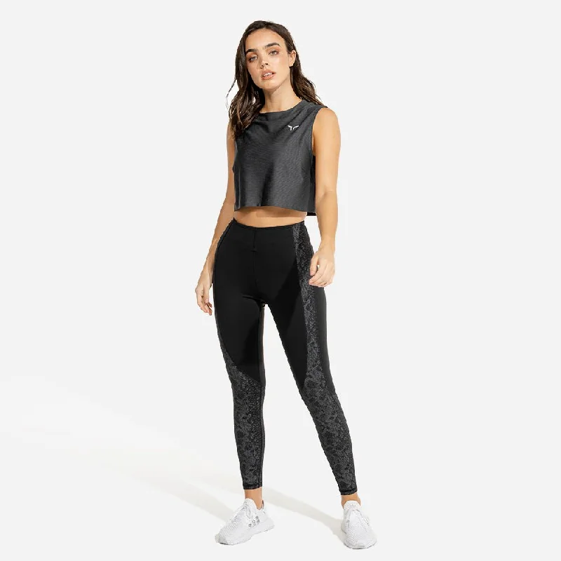 High-Energy Yoga Bars -Limitless Crop Top - Charcoal