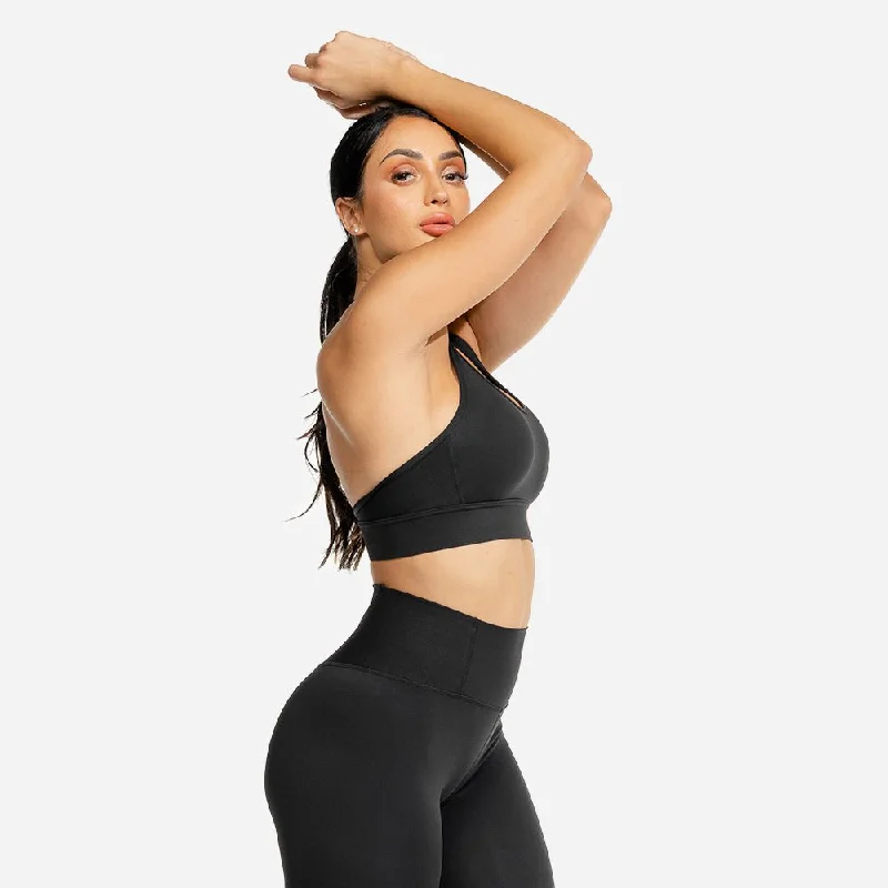 Yoga Bar with Hemp Protein for Recovery -Limitless Plush Bra - Onyx