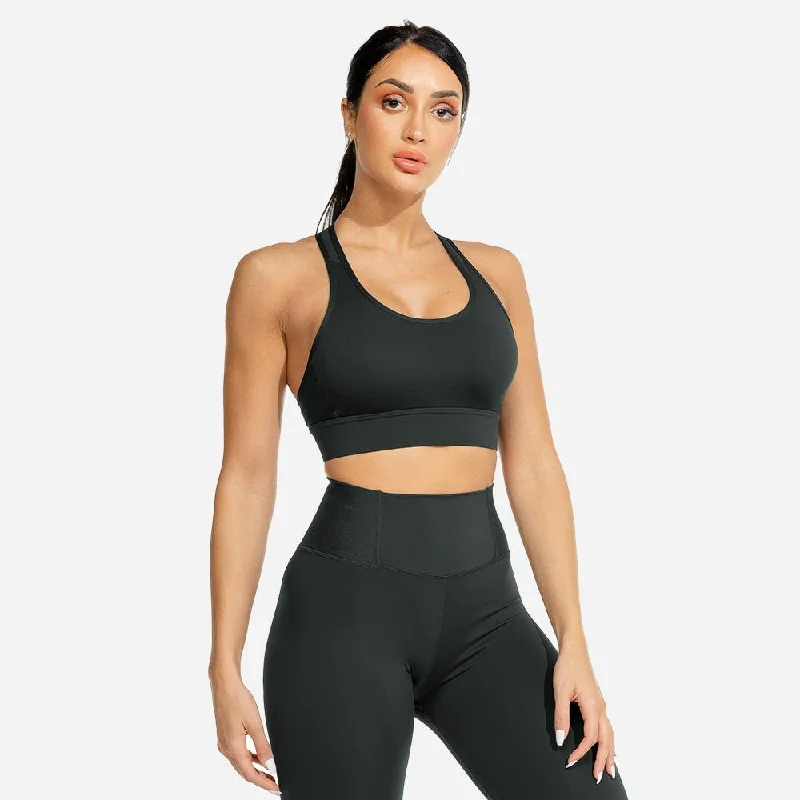 Yoga Bars with Raw Ingredients for Pure Nutrition -Limitless Plush Bra - Petrol Blue