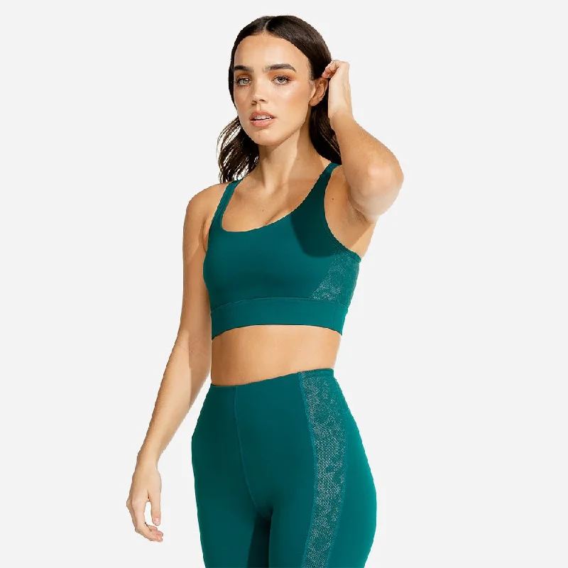 Healthy Yoga Bar with Real Ingredients -Limitless Snake Sports Bra - Sea Green