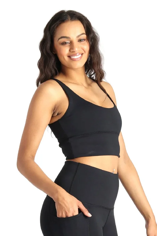 Yoga Bar with Coconut Flour -Limitless Sports Bra - Jet Black