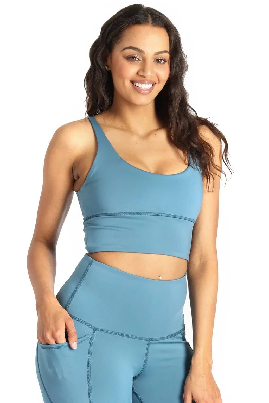 Yoga Bar with No Artificial Ingredients -Limitless Sports Bra - Ocean