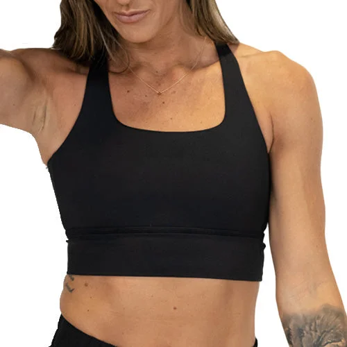 Yoga Bar with Complex Carbs -Longline Bra | Black