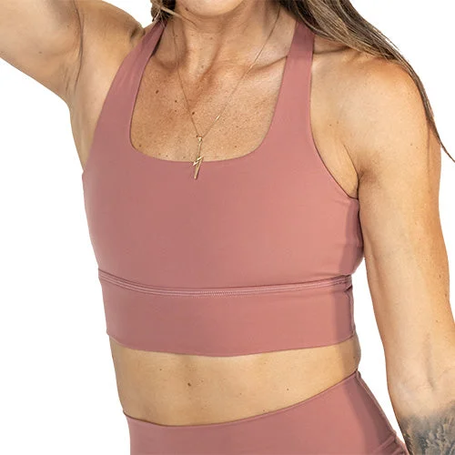 Yoga Bar for Fitness Goals -Longline Bra | Blush