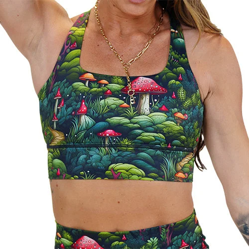 Yoga Bar for Strength and Endurance -Longline Bra | Enchanted Forest