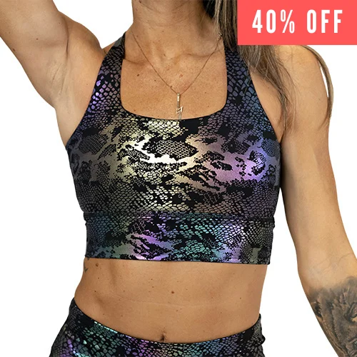 Yoga Bar with Spices for Digestion -Longline Bra | Glisten Here | Black