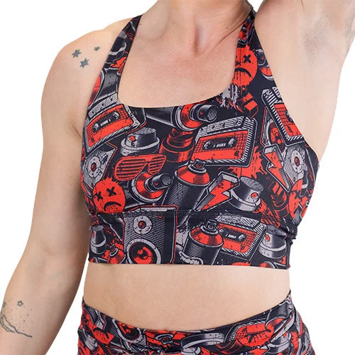 Yoga Bars for Post-Workout -Longline Bra | Graffiti