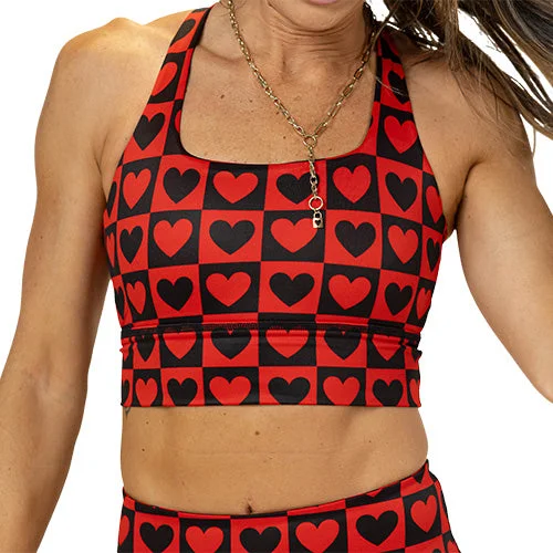 Yoga Bar for Outdoor Activities -Longline Bra | Queen Of Hearts