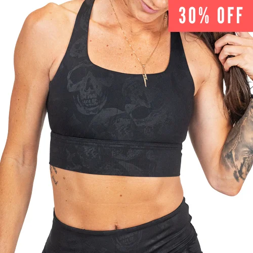 Yoga Bar with Matcha Green Tea Benefits -Longline Bra | Shadow Skull