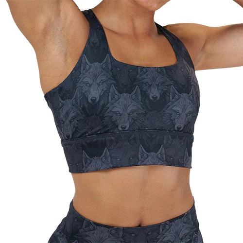 Protein-Packed Yoga Bars for Fitness -Longline Bra | Shadow Wolves