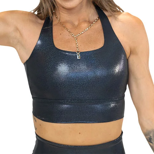 Yoga Bar with Honey -Longline Bra | Shine | Black