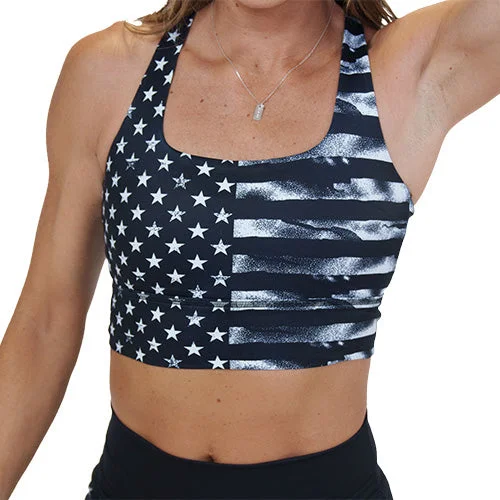 Yoga Bars with Plant Collagen -Longline Bra | Stars & Stripes