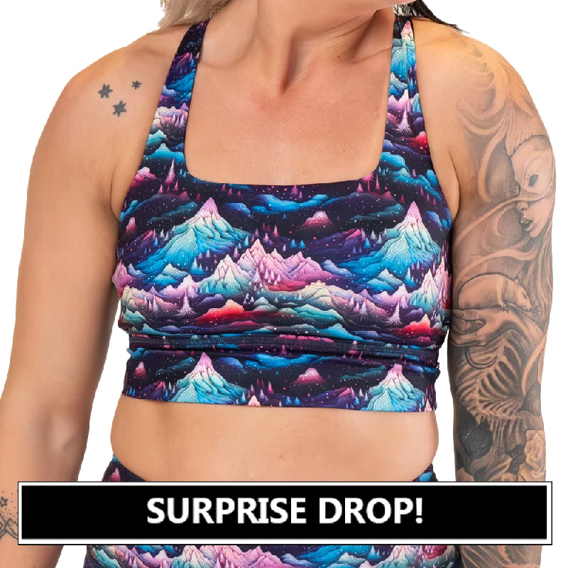 Organic Vegan Protein Yoga Bars -Longline Bra | Winter Wonderland