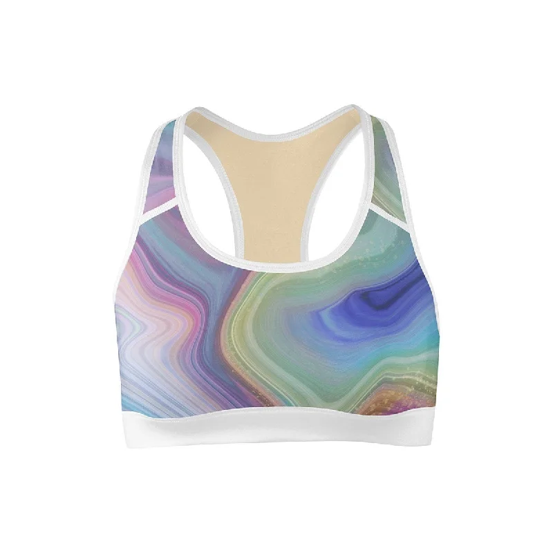 Yoga Bar for Hydration and Endurance -Marble Drift Sports Bra