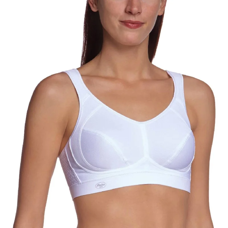 Yoga Bar with Raw Cacao -Maximum Control Extreme Control Sports Bra In White