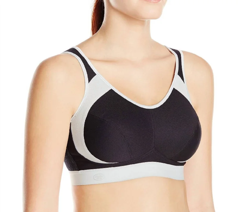 Yoga Bar for Healthy Energy Boost -Maximum Control Wire-Free Sports Bra In Black/grey Yoga Bar for Healthy Energy Boost -Maximum Control Wire-Free Sports Bra In Black/grey