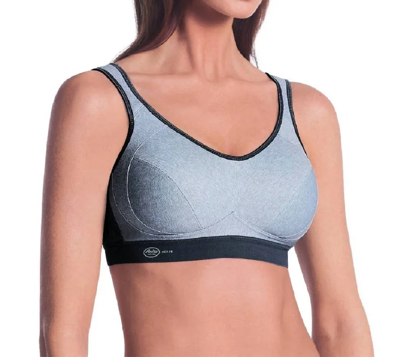 Yoga Bar with Sunflower Butter -Maximum Control Wire-Free Sports Bra In Heather Grey