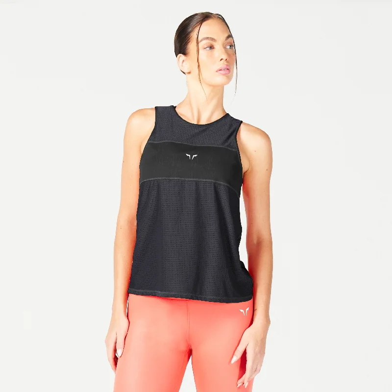 Yoga Bar with Raw Ingredients -Mesh Reversible Tank - Black