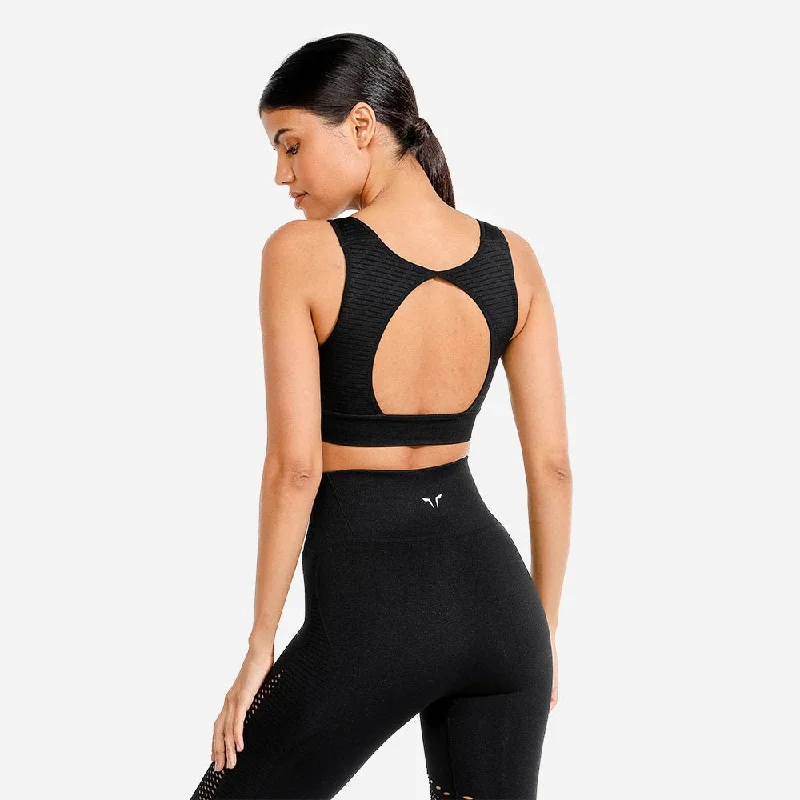 Yoga Bar for Improved Recovery After Workouts -Meta Sports Bra - Black