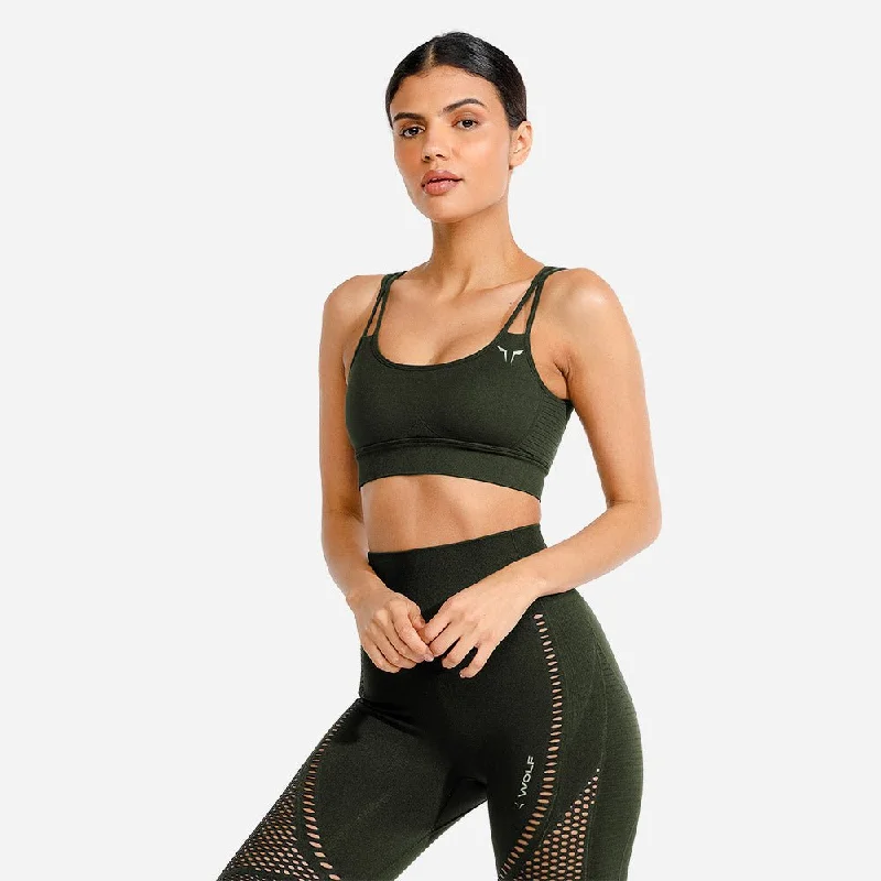 Organic Yoga Bars -Meta Sports Bra - Khaki