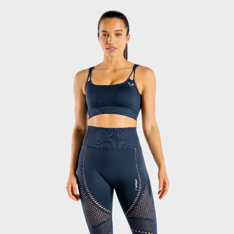 Organic Protein Bar for Detoxing -Meta Sports Bra - Navy